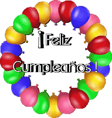 Messages Spanish Feliz Cumpleaños Globos - Confeti 008 