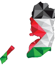 Banderas Asia Palestina Mapa 
