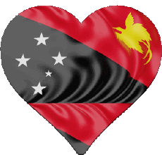 Banderas Oceanía Papúa Nueva Guinea Corazón 