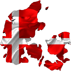 Banderas Europa Dinamarca Mapa 