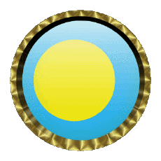 Drapeaux Océanie Palaos Rond - Anneaux 
