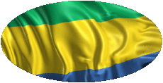 Flags Africa Gabon Oval 01 