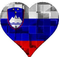 Banderas Europa Eslovenia Corazón 