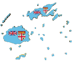 Fahnen Ozeanien Fidschi Karte 
