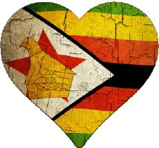 Bandiere Africa Zimbabwe Cuore 