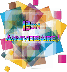 Nachrichten Französisch Bon Anniversaire Abstrait - Géométrique Transparenter Hintergrund 015 