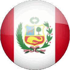 Drapeaux Amériques Pérou Rond 