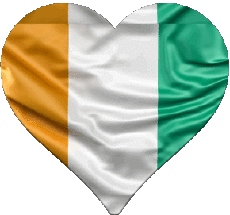 Flags Africa Ivory Coast Heart 