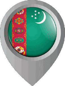 Banderas Asia Turkmenistán Marcador de ubicación 