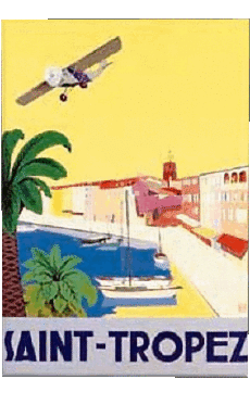 St  Tropez-Humor -  Fun Retro Poster - Orte France Cote d Azur St  Tropez