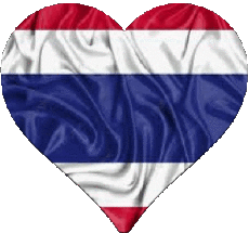 Drapeaux Asie Thaïlande Coeur 