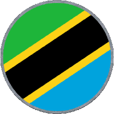 Drapeaux Afrique Tanzanie Rond 