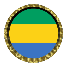 Flags Africa Gabon Round - Rings 