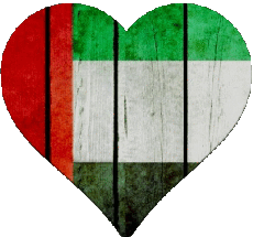 Drapeaux Asie Emirats Arabes Unis Coeur 