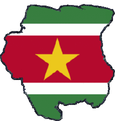 Fahnen Amerika Suriname Karte 