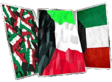 Drapeaux Asie Koweït Forme 01 