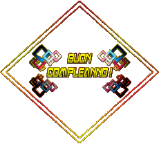 Messages Italien Buon Compleanno Astratto - Geometrico Fond Transparent 003 