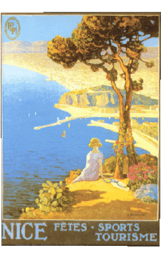 Nice-Humor - Fun Carteles retro - Lugares France Cote d Azur 