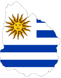 Bandiere America Uruguay Carta Geografica 