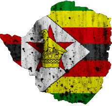 Bandiere Africa Zimbabwe Carta Geografica 