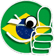 Fahnen Amerika Brasilien Smiley - OK 