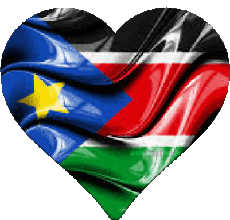 Fahnen Afrika Südsudan Herz 