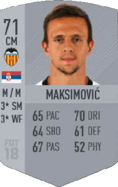 Multi Media Video Games F I F A - Card Players Serbia Nemanja Maksimovic 