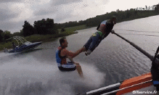 Humour - Fun Sports Ski Nautique Barefoot Gamelle Fail 
