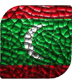 Bandiere Asia Maldive Quadrato 