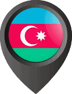 Fahnen Asien Aserbaidschan Standort-Pin 