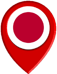 Fahnen Asien Japan Standort-Pin 