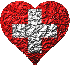 Drapeaux Europe Suisse Coeur 