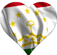 Flags Asia Tajikistan Heart 