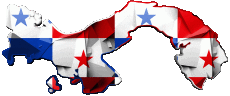 Fahnen Amerika Panama Karte 