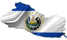 Flags America Salvador Map 