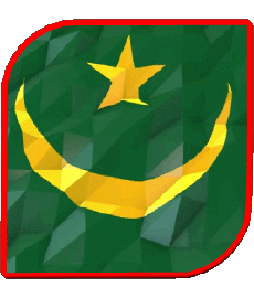 Bandiere Africa Mauritania Quadrato 