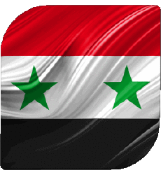 Drapeaux Asie Syrie Carré 
