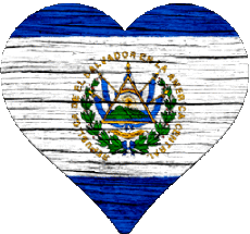 Drapeaux Amériques Salvador Coeur 