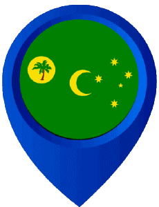 Banderas Oceanía Australia Cocos (Keeling) Islands Marcador de ubicación 