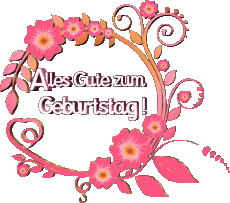 Messages German Alles Gute zum Geburtstag Blumen Transparent Background 022 