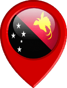 Fahnen Ozeanien Papua Neu-Guinea Standort-Pin 