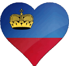 Bandiere Europa Liechtenstein Cuore 
