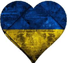 Drapeaux Europe Ukraine Coeur 