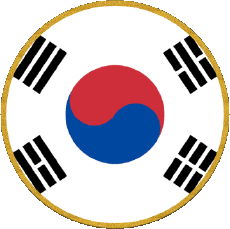 Drapeaux Asie Corée du Sud Rond 