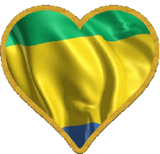 Banderas África Gabón Corazón 