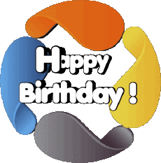 Nachrichten Englisch Happy Birthday Abstract - Geometric Transparenter Hintergrund 011 