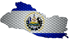 Flags America Salvador Map 