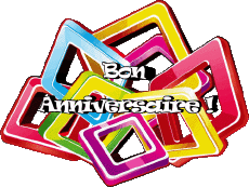 Nachrichten Französisch Bon Anniversaire Abstrait - Géométrique Transparenter Hintergrund 017 