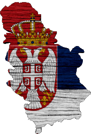 Fahnen Europa Serbien Karte 