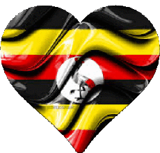 Fahnen Afrika Uganda Herz 